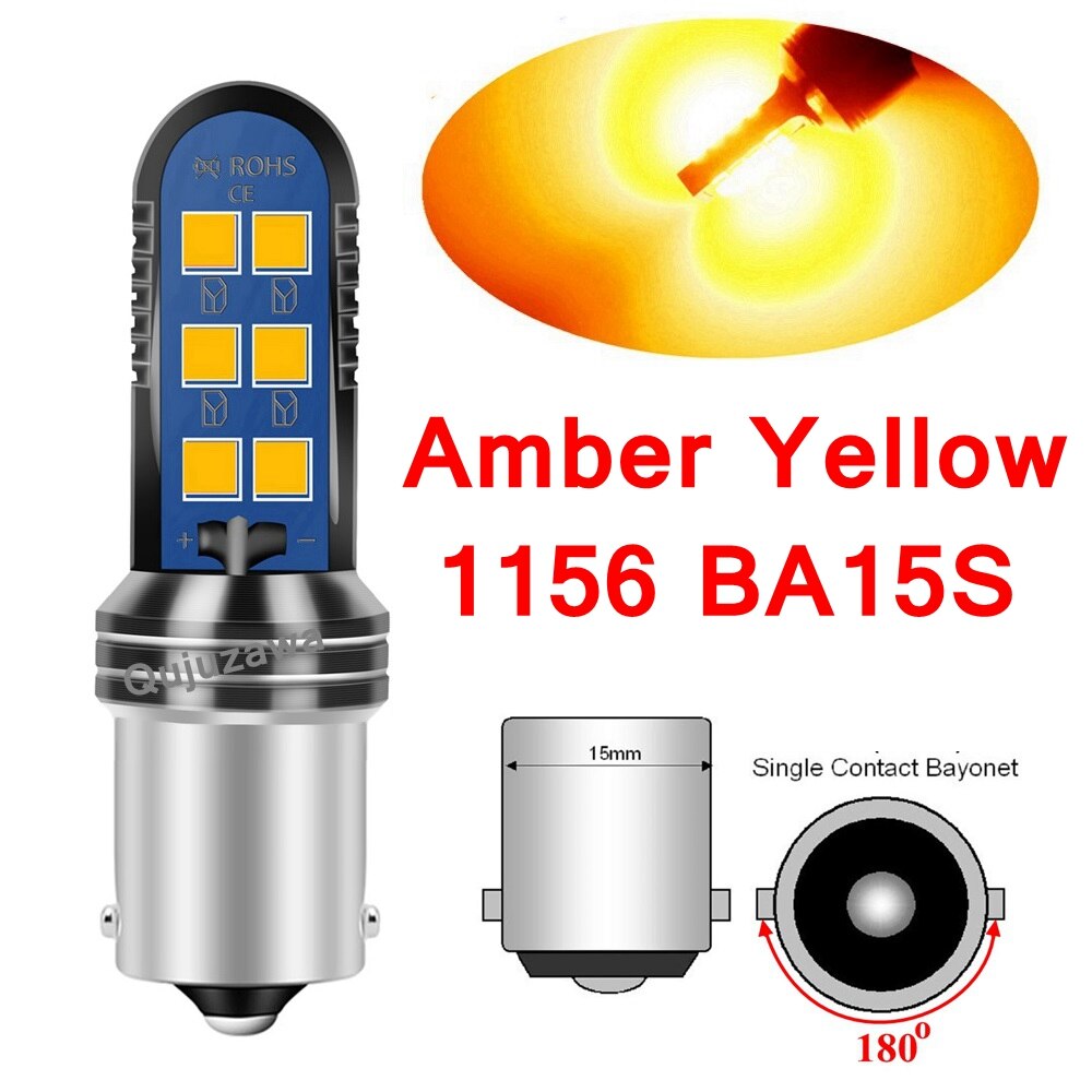 Bombillas LED superbrillantes para coche, luz de marcha atrás de 12V, 2 piezas, BAY15D P21/5W 1157 BA15S P21W BAU15S 1156: changeable
