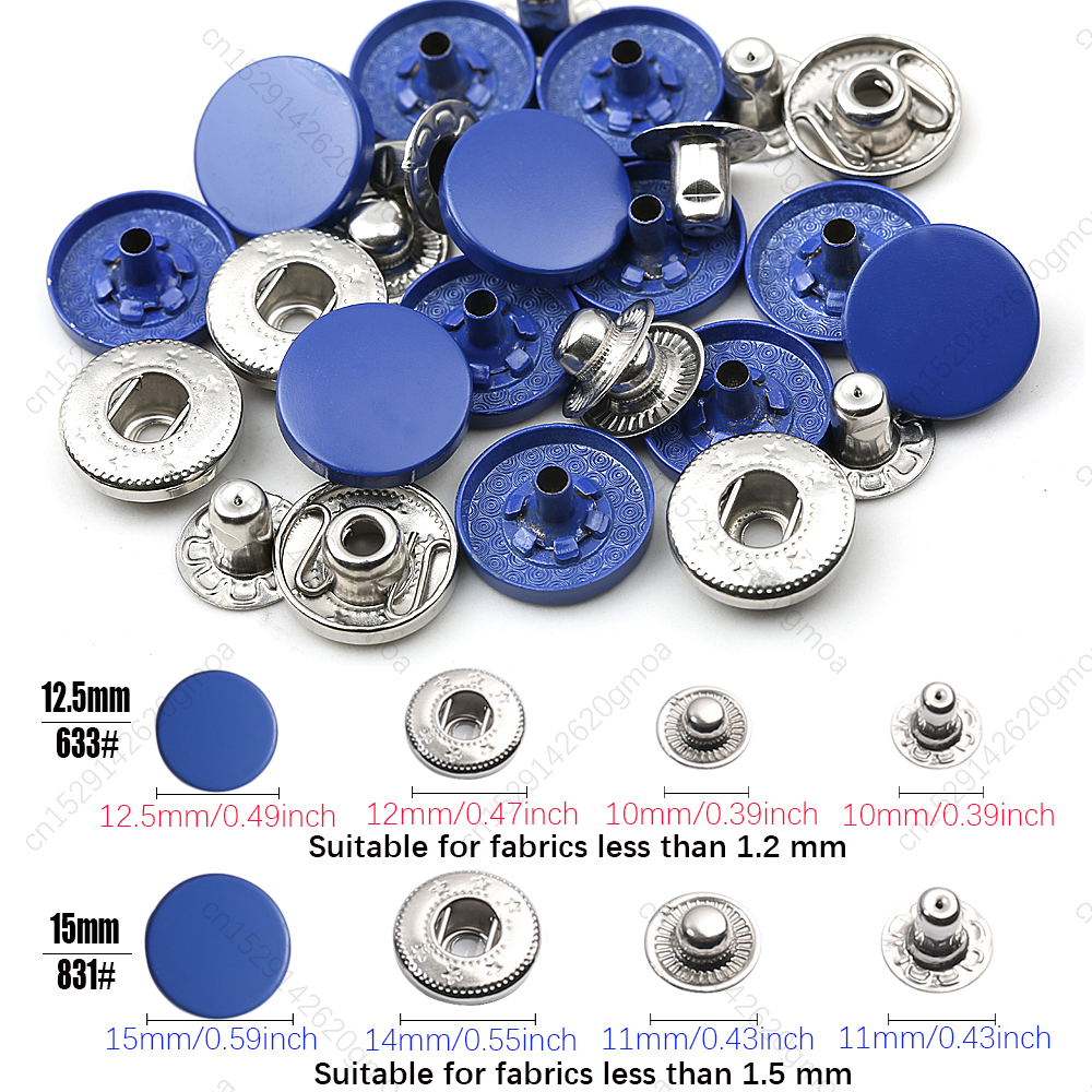 Juego de sujetadores a presión de cuero, botones redondos de Metal de 12,5/15mm, sin costura, botón de Color para ropa, chaquetas, ropa vaquera, 20 juegos, novedad: 4 # / Blanco verde