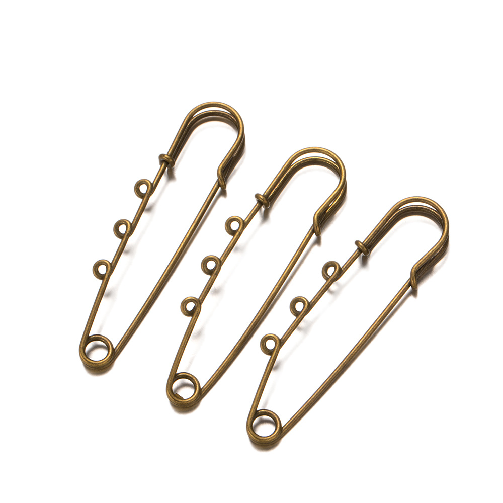 10/20 stücke 50/65/70mm Pflicht Sicherheit Metall Stift Verschluss 3 Löcher Für DIY Brosche Schmuck handwerk Machen Material Handwerk Zubehör