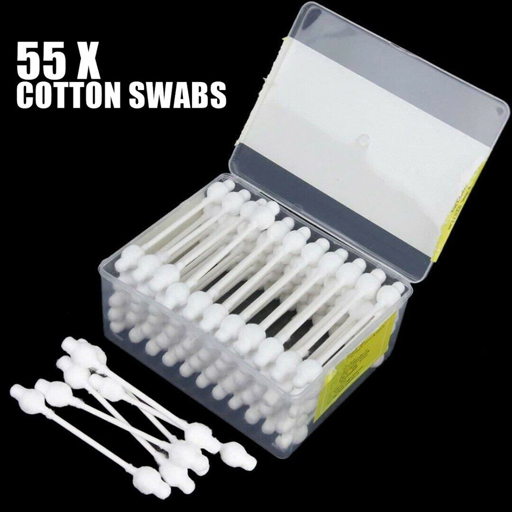 55pcs Large Cotton Swabs Baby Safety Care Cotton Buds Double Tip Pure Cotton