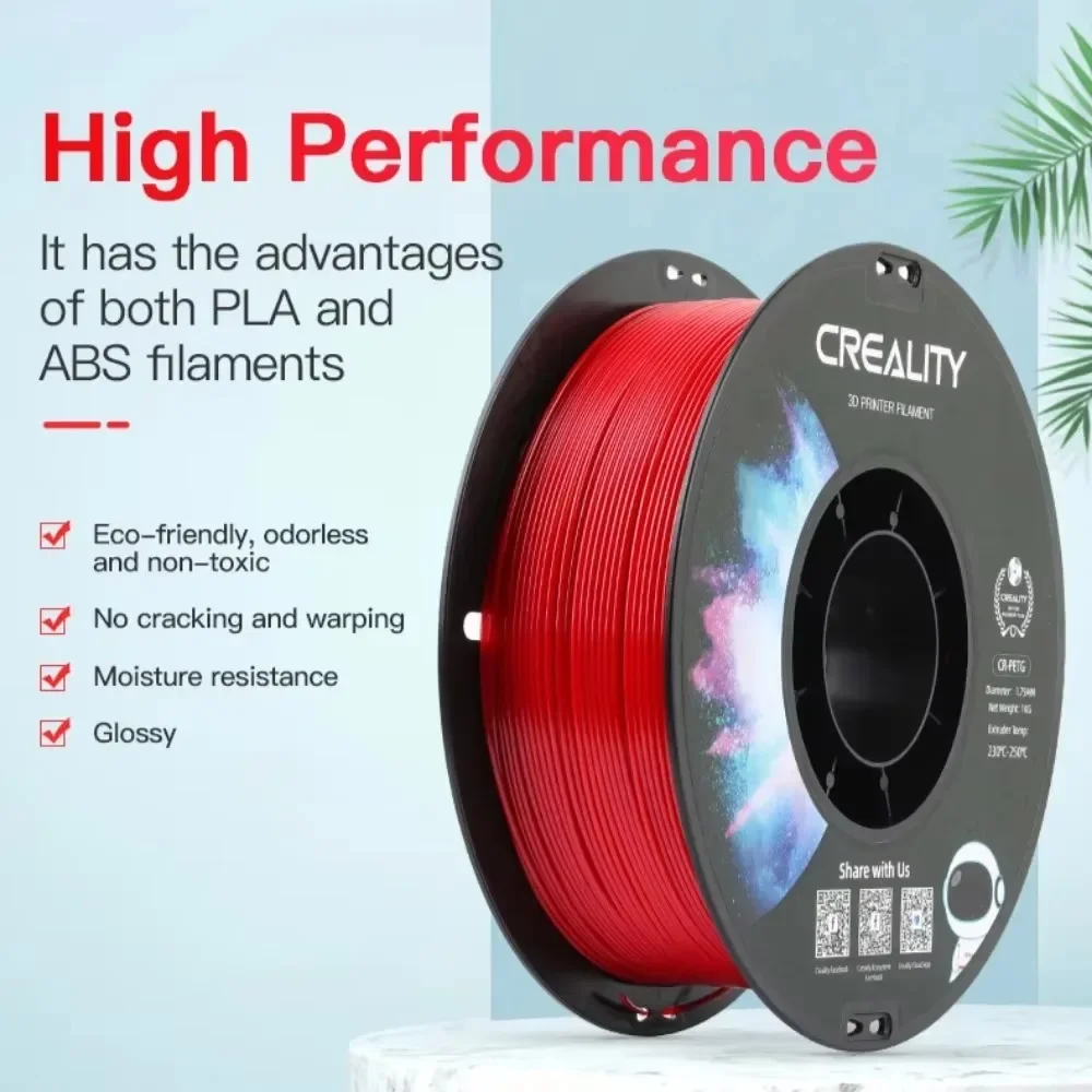 Creality cr-petg filament 1kg 1.75mm 3d printerfilament 3d printmaterialer kompatibel med alle creality fdm-printere