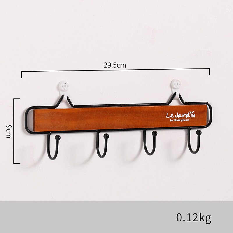 CAPTAINIRON Wall Hanging Letter Hooks for Key Holder Wall Decoration Hanger Iron Craft for Home Decor and Kitchen Tools Perchero: Brown-4Hooks