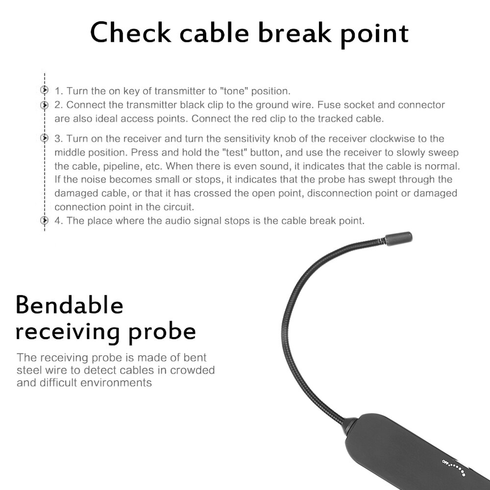 kebidumei Automotive Wire Tracker Circuit Finder Tester Cable Wire Short&Open Finder Repair Tool Car Wire Meter