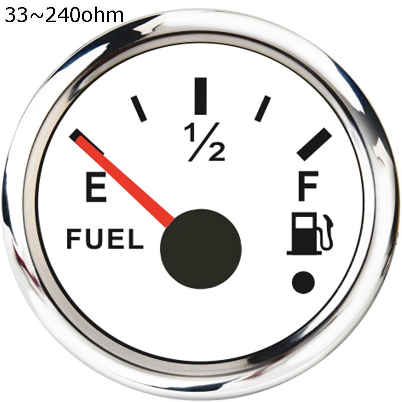 Rustfrit stål 316 lmarine brændstofniveauindikator 0 ~ 190 ohm brændstofniveaumåler 12v/24 vfit til universalbådbil: Hvid sølv 240 ohm