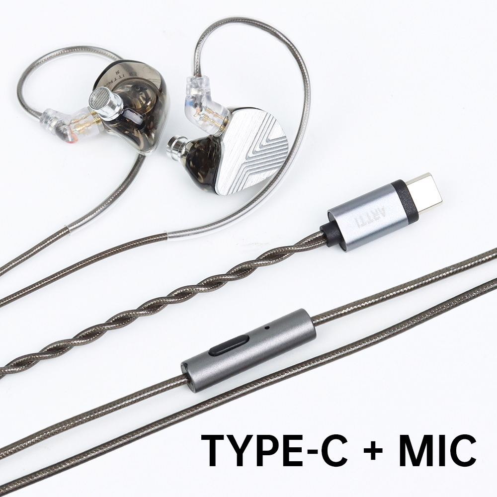 Artti tr1 1dd 1ba neuer Hifi-Kopfhörer in-Ohr-Kabel iems 10mm Beryllium beschichteter Monitor-Kopfhörer 3,5mm/Typ C Mikrofon abnehmbares Kabel: Grün