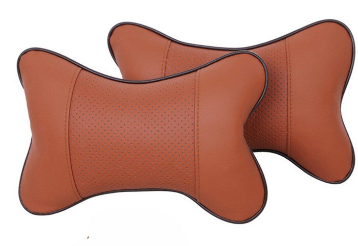 2 Stuks Auto Veiligheid Kussen Auto Hoofdsteun Ademen Car Auto Seat Hoofd Hals Rest Kussen Hoofdsteun Kussen Pad Black Orange beige Grijs: Oranje
