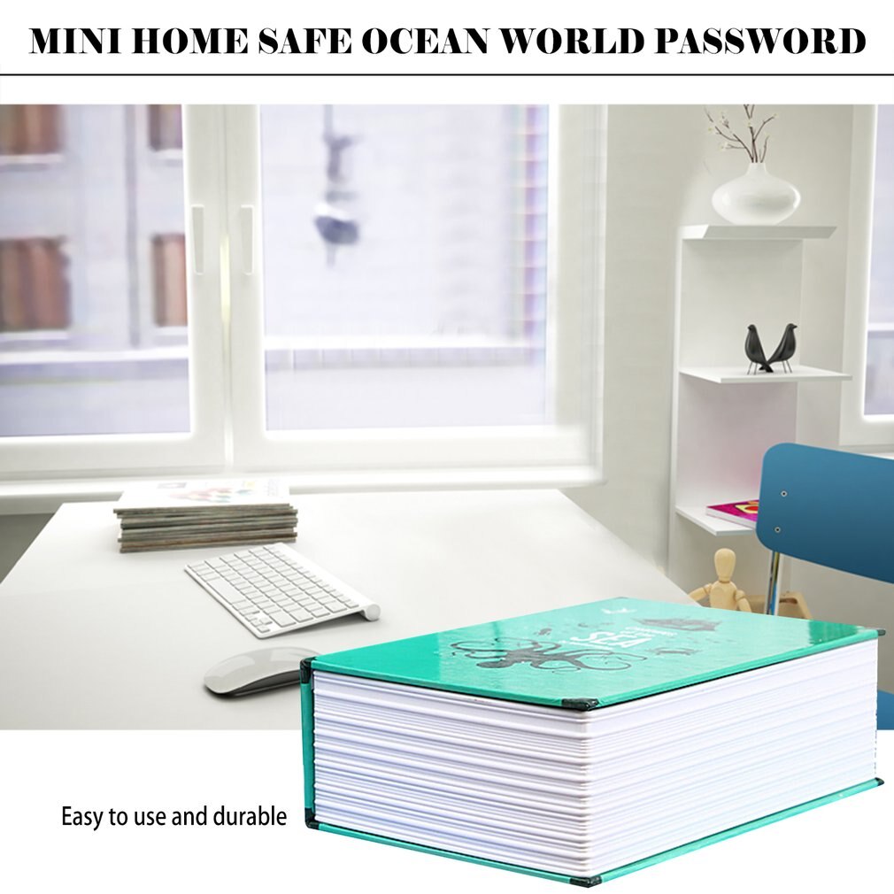 Safe Deposit Box Mini Home Storage Box Safe Cabinet Craft Book Password Key Box Insurance Box
