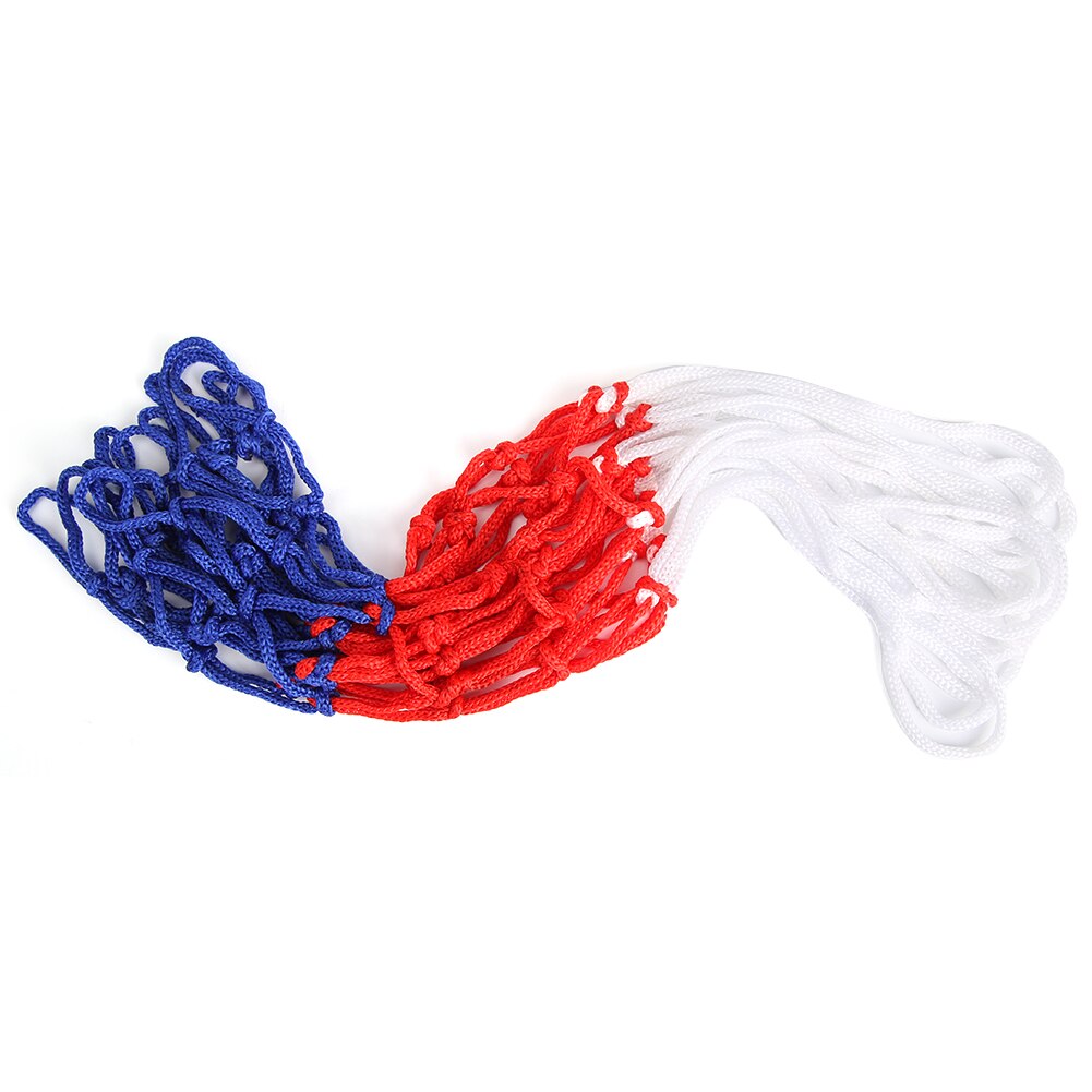 1pc Basketball Net All-Weather Basketball Net Red+White+Blue Contrast Color Basketball Hoop Net Basketball Hoop Basket Rim Net