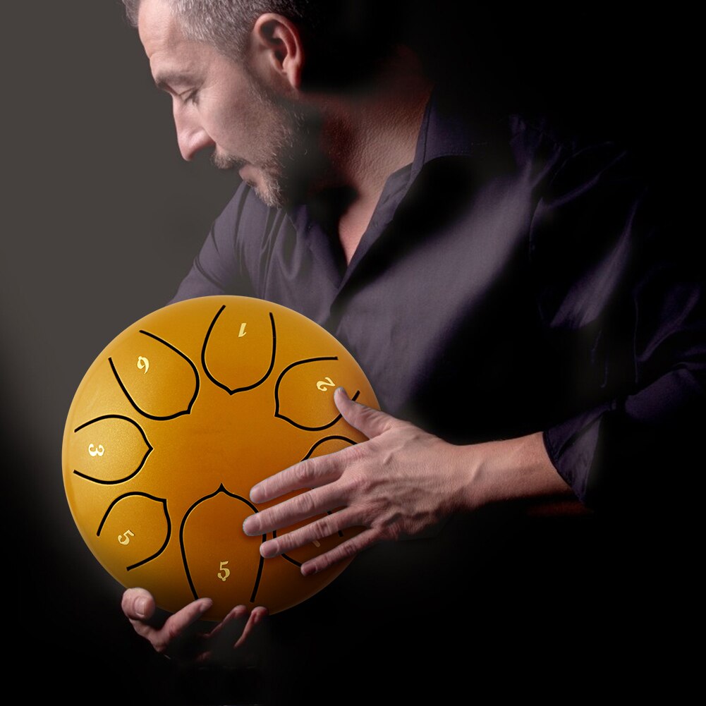 Tambor de lengua de 6 pulgadas, tanque de mano de 8 tonos, tambor de lengua de acero, instrumento Musical de percusión, accesorios de instrumentos de percusión
