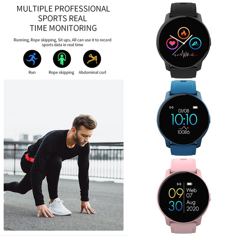 W9 Smart Horloge Mannen Vrouwen Hartslagmeter Bloeddruk Fitness Tracker Smart Horloge Band Sport Horloge Voor Ios Android fitness