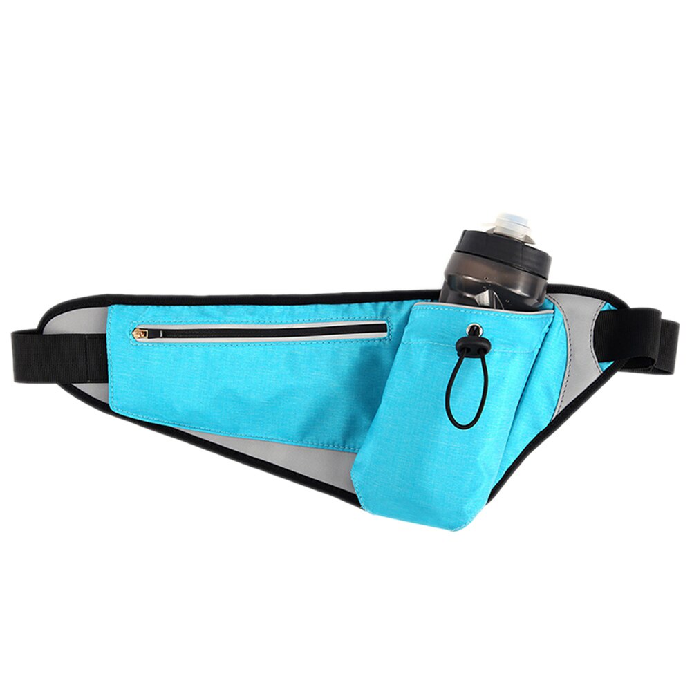 AA Fashionable Sports Bottle Adjustable Belt Bag Double Storage Waterproof Cell Phone Pockets Running Belt Bag for Men and Women: Blue