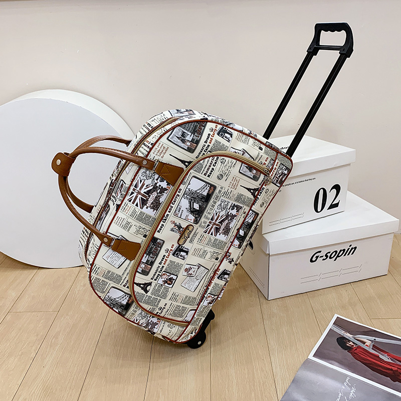 Grote Capaciteit Dames Koffer Trolley Tassen Wieltas Oxford Waterdichte Rollende Bagage Reistas Met Wielen: Sky Blue
