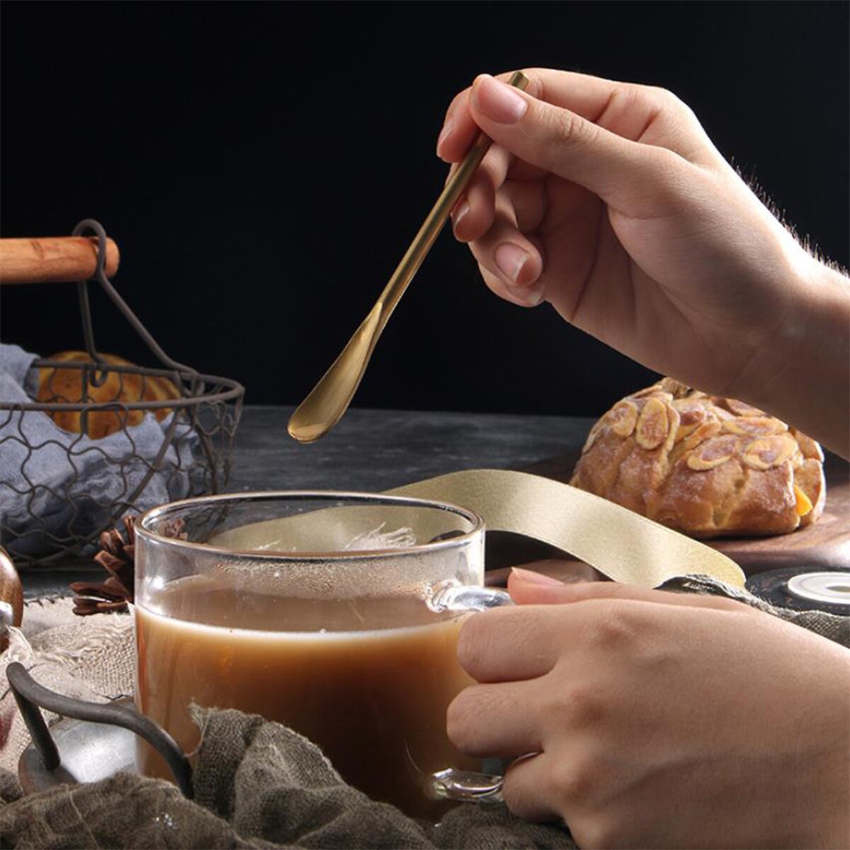 Cute Stainless Steel Long/Short Spoon Gourd Handle Coffee Small Stir Spoon Bar Lce Mix Convenience Honey Spoon