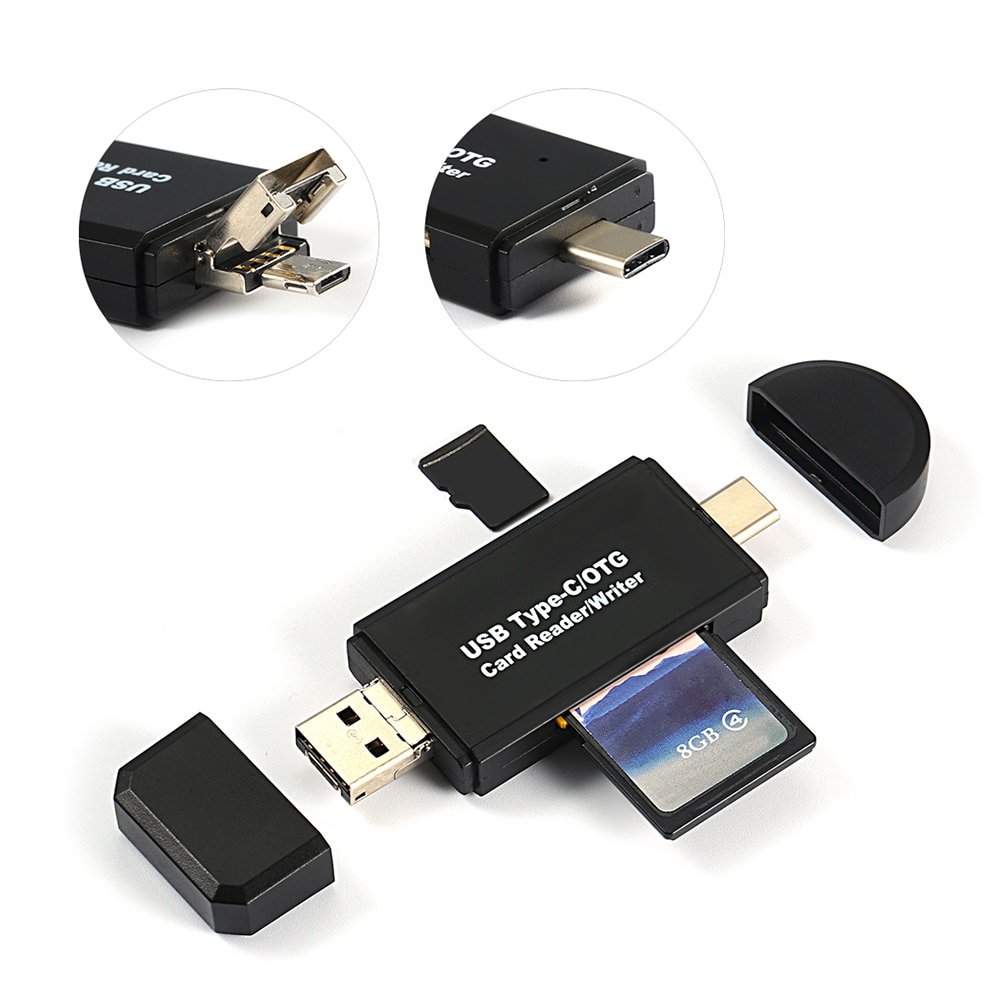 2 in 1/3 in 1USB 2.0 OTG Micro TF SD Card Reader adattatore per scheda di memoria intelligente per unità Flash ad alta velocità per Computer portatile Android