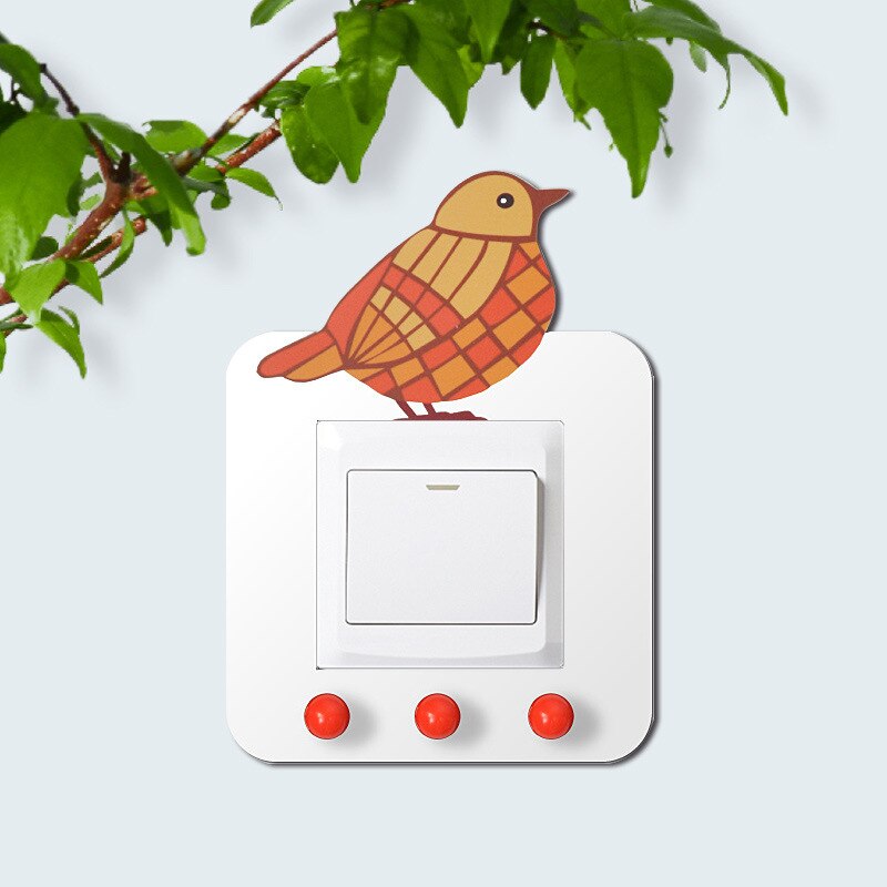 Bon augure oiseau interrupteur décoration pâte moderne Simple cadre couverture prise Protection couverture peut être carte peut coller Stickers muraux