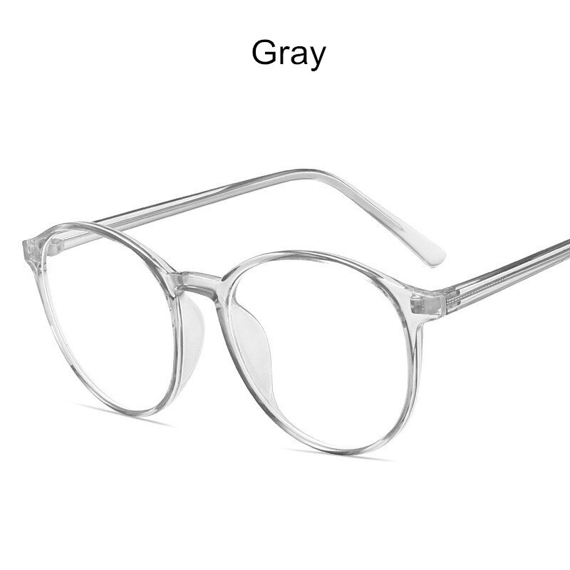 Lunettes rondes en plastique pour femmes, Anti-lumière bleue, pour myopie, Vintage, Tr90, monture optique, pour ordinateur: GRAY