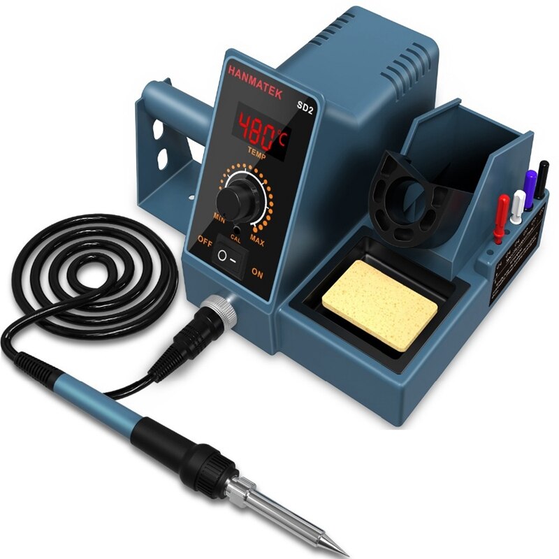HANMATEK-Estación de soldadura Digital SD2, 60W, Control de temperatura ESD para teléfono PCB IC SMD BGA