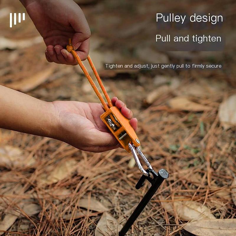 Kampeertent Vastbinden Touw Strakker Bevestiging Katrol Hangers Luifel Touw Haak Gesp Touw Aanhaalriemen Gereedschap