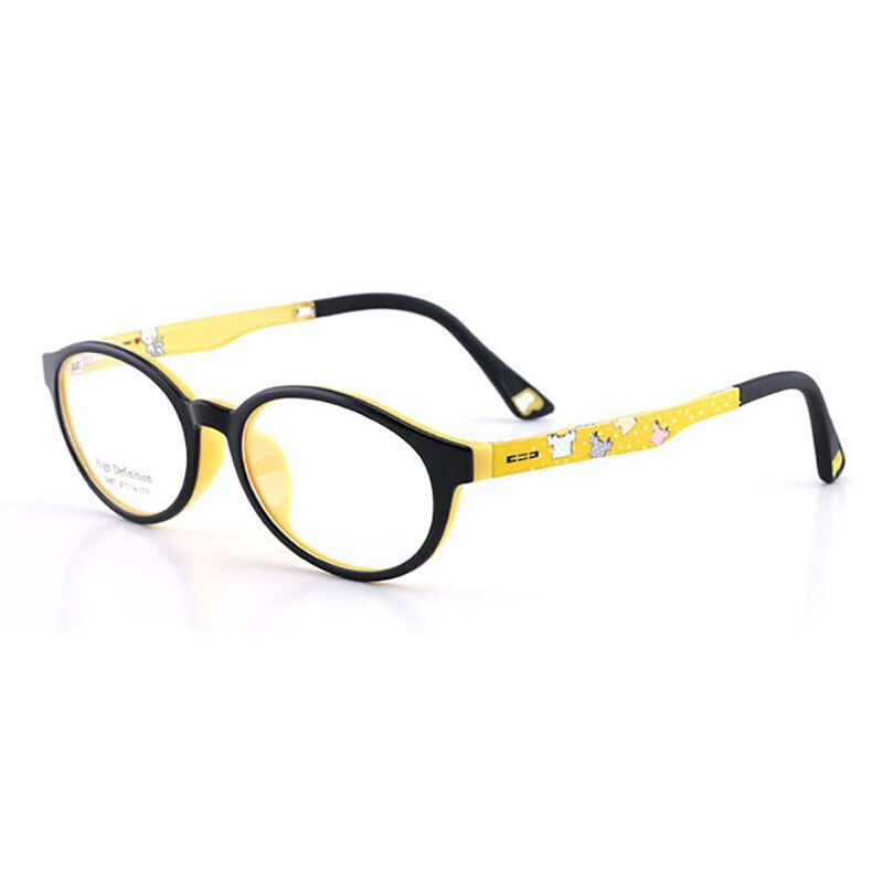5687 Child Glasses Frame for Boys and Girls Kids Eyeglasses Frame Flexible Eyewear for Protection and Vision Correction: YELLOW