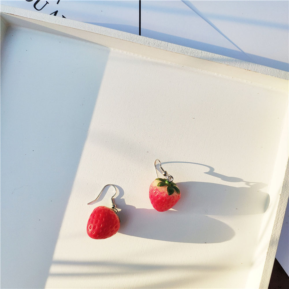 Fruit Aardbei Oorbel Vrouwelijke Mooie Meisje Simulatie Rode Aardbei Dangle Oorbel Voor Vrouwen Fijne Sieraden Accessoires Diy