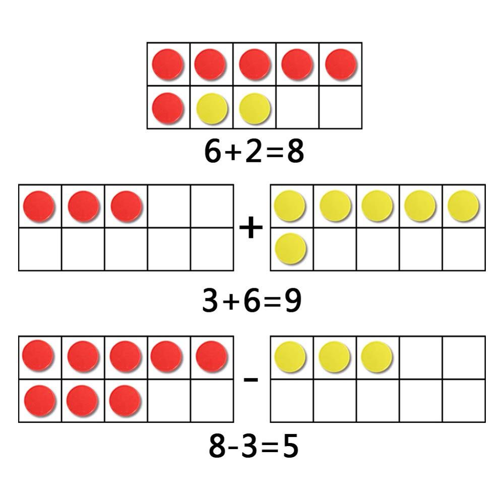 Tableau de poche à dix cadres pour la salle de classe et le chooling à la maison, manipulateur de mathématiques, tableau d'activité à 10 cadres pour le comptage des enfants