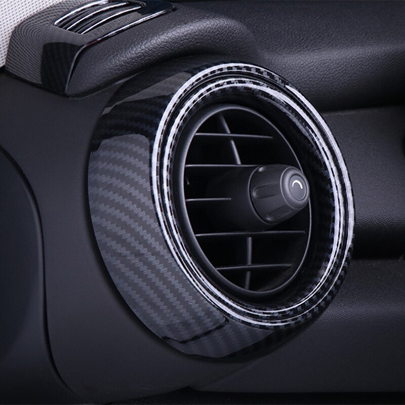 Anel de ventilação de ar do carro saída capa caso escudo de fibra carbono habitação adesivo decoração para mini cooper um s jcw f55 f56 f57 acessórios