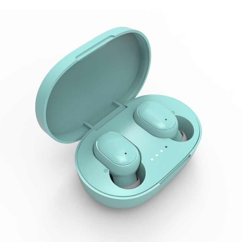 A6s bluetooth øretelefoner for xiaomi airdots trådløse ørepropper 5.0 tws øretelefoner støyreduserende mikrofon for redmi iphone huawei samsung: Himmelblå