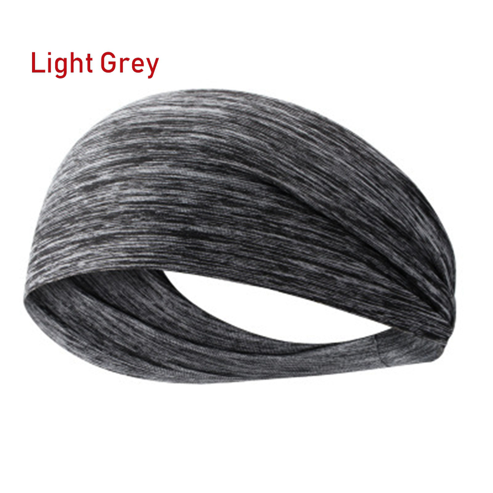 Unisex Elastic Yoga Headband Sport Sweatband Running Sport Hair Band Turban Outdoor Gym Sweatband Sport Bandage Accessory: light grey(23x10cm)