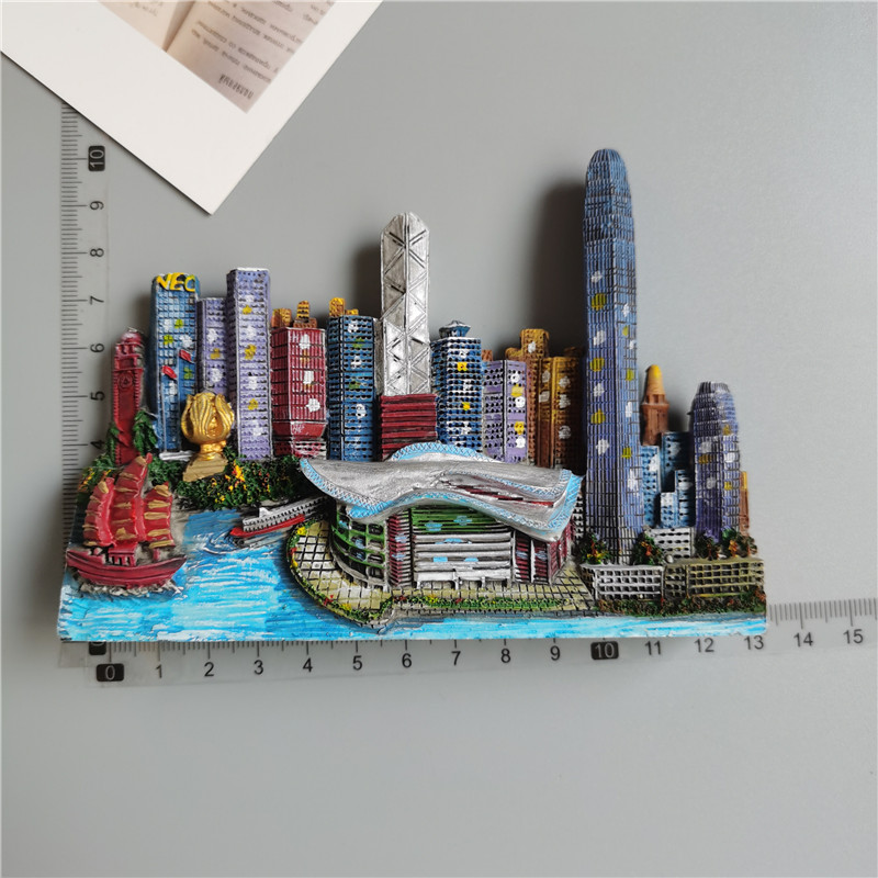 Hong Kong Koelkast Magneten Toerisme Gedenkteken Magnetische Victoria Harbour Conventie En Tentoonstelling Centre Hars Decoratie