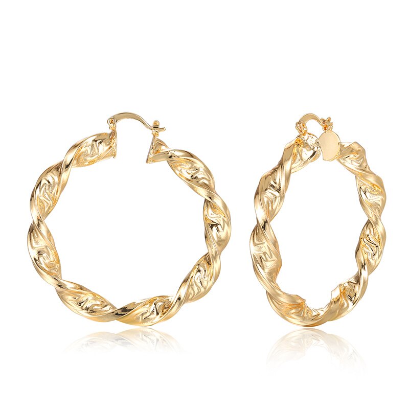 Luxe Trendy Hoop Oorbellen Voor Vrouwen Oorbellen Voor Gouden Ring Oorbellen Vrouwelijke Style Sieraden Bruiloft Accessoires: B-EA-9-MC0009-G60mm