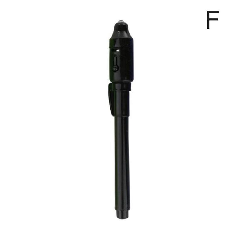 Plastik stort hoved uv usynlig lys pen led lys usynlig lys pen pen pen pen forfalsket blæk markør til børn  t4 s 3: F