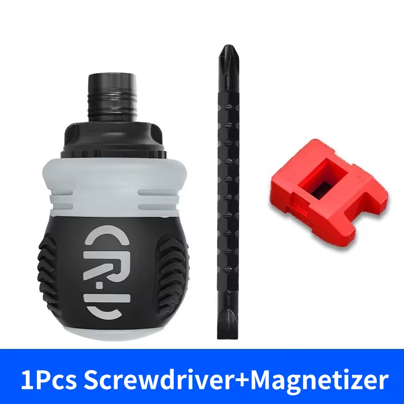 Mini-ratelschroevendraaier Magnetische kruiskopschroevendraaier met gleuf Arbeidsbesparende constructie Handgereedschap Omkeerschroevendraaier Industriële driver: Black