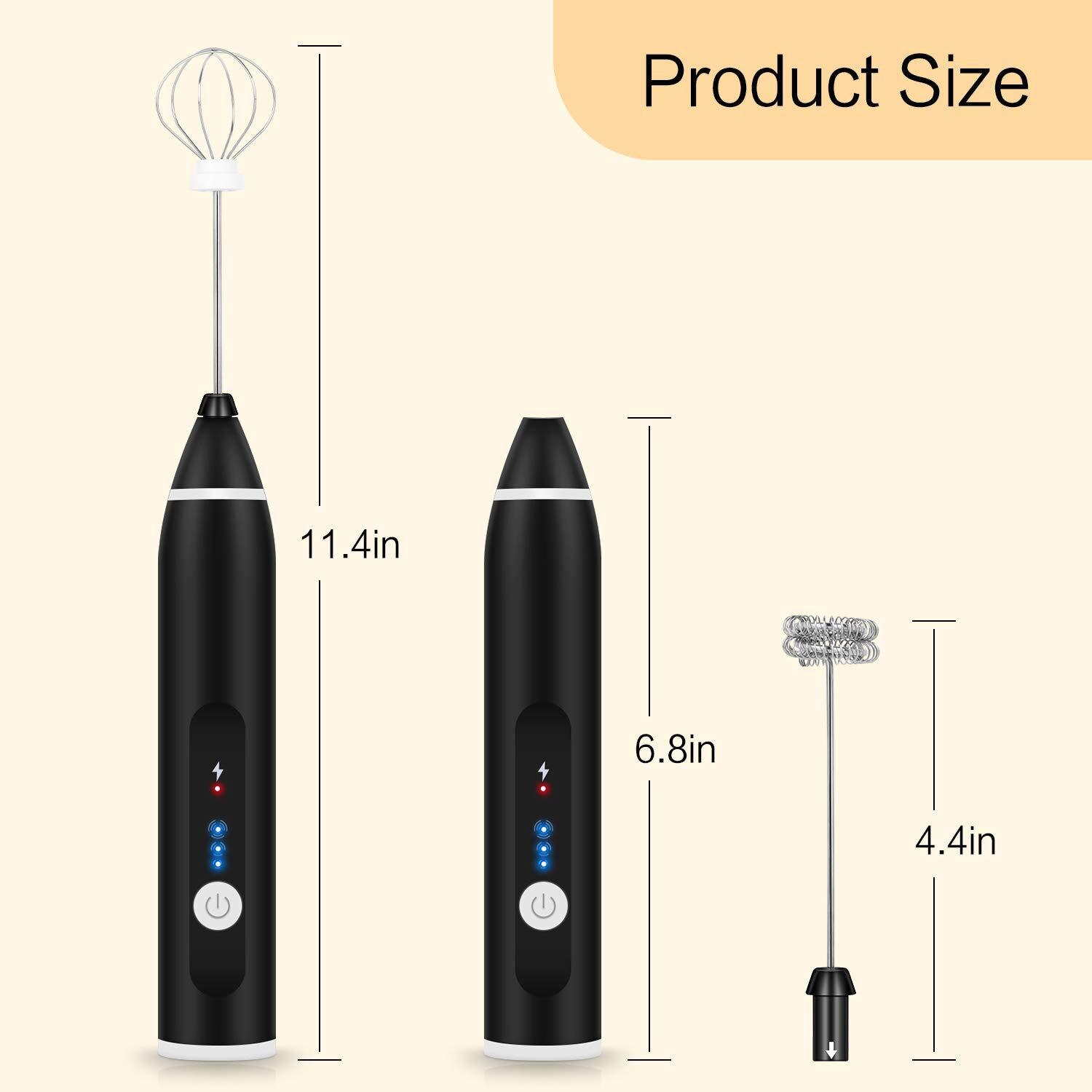 3 Modes Electric Handheld Milk Frother Blender With USB Charger Bubble Maker Whisk Mixer For Coffee Cappuccino