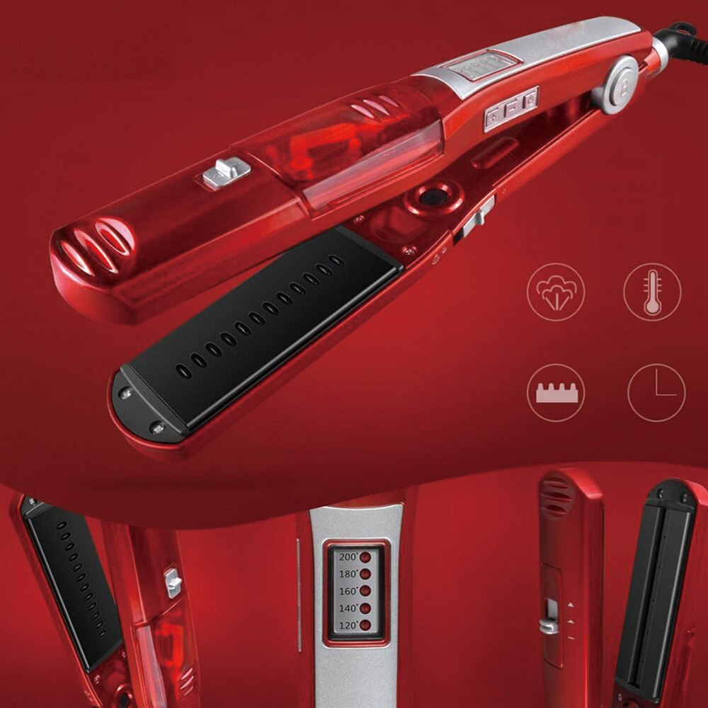 LCD Display Steam Hair Straightener Ceramic Vapor Infrared Heating Flat Iron pod Hair Straightening Iron Hair Carial Styler Tool