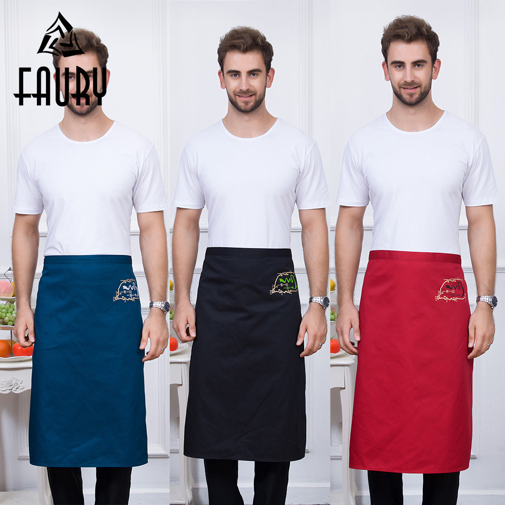 5 Colors Unisex Graphic Print Kitchen Work Wear Aprons Long Restaurant Home Cooking Wear Chef Waiter Aprons