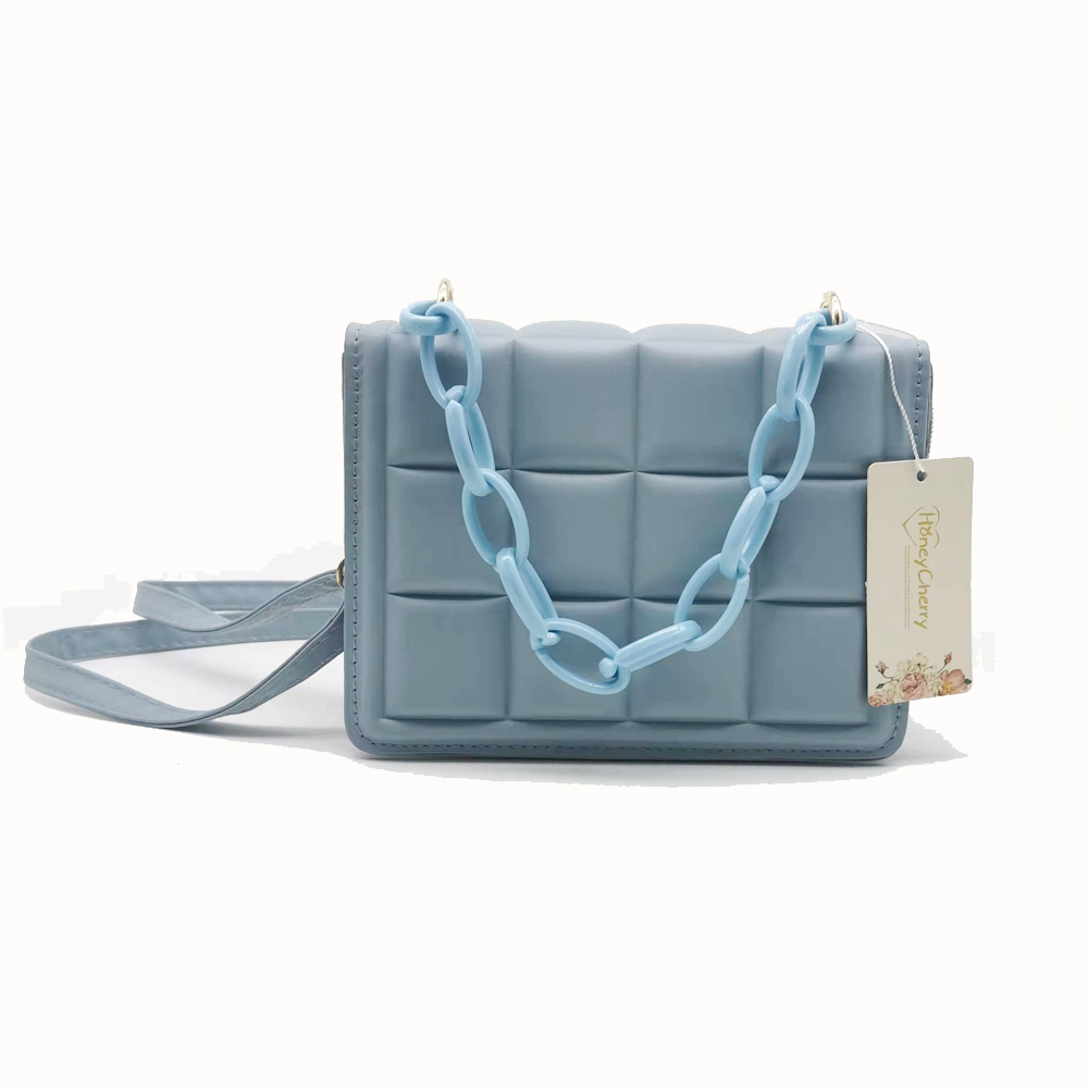 Mini borse a tracolla con patta goffrata Geo in ciliegio per borse da donna mini borsa a tracolla: Blu