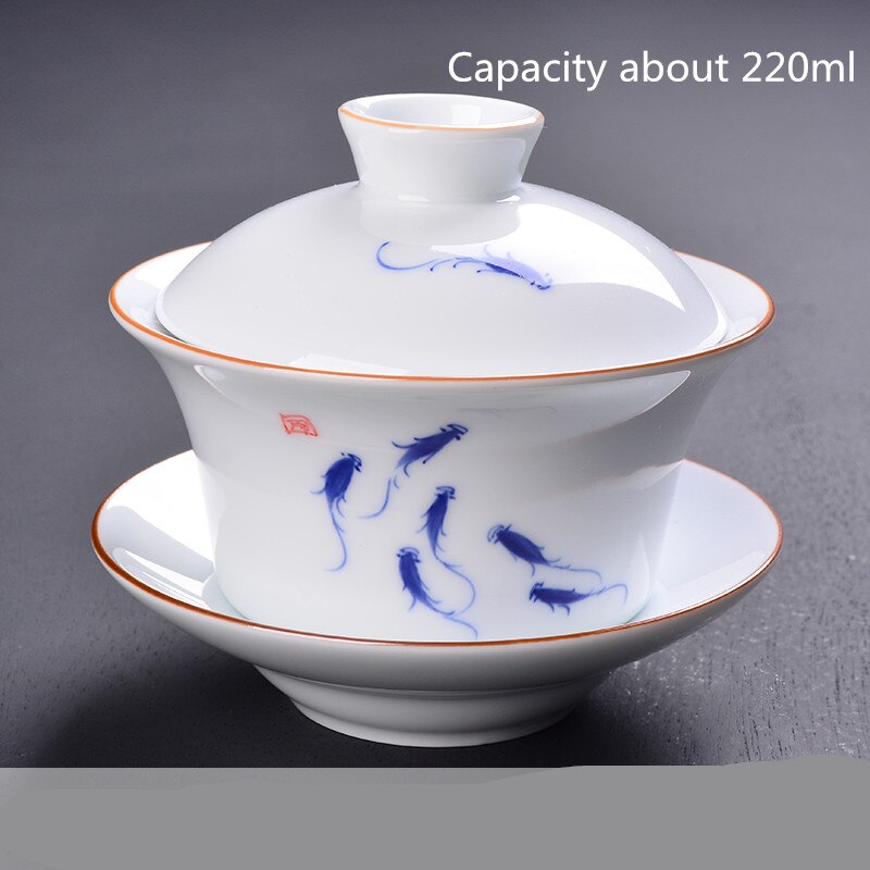 1PCS Ceramic Tea Bowl Blue and White Porcelain Tea Bowl Simple Household Tea Set Accessories WSHYUFEI: B