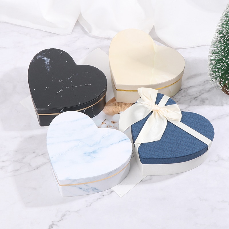 3pcs Box Heart Shaped Container Packaging Wedding Party Case DIY Valentine's Day Flower boxes for Composite material