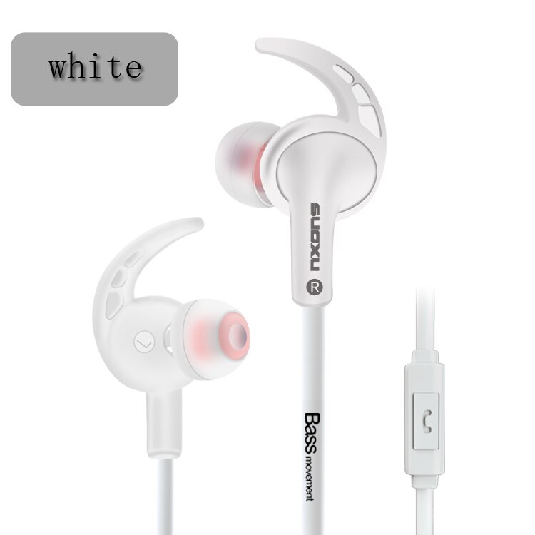 Écouteurs filaires intra-auriculaires stéréo avec basses, oreillettes de jeu, musique, casque de Sport avec Microphone, 3.5mm: WHITE