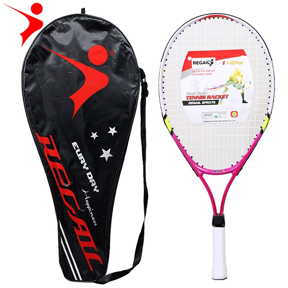 REGAIL 1 Pcs Only Teenager's Tennis Racket Aluminium Alloy Frame with Firm Nylon Wire Perfect for Chindren Tennis Training