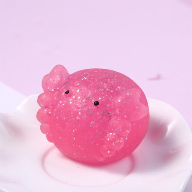 Boule de poudre anti-Stress pour enfants, grand jouet à paillettes spongieux Mochi Squishy Fidget sensoriel, Kawaii: Crab
