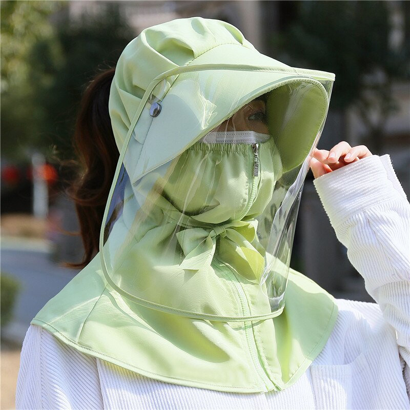 Full Face Neck Visor Cover Shield Cap Safety Eye Protect Hat Anti-Spit Saliva Anti-UV J99Store: Green B Adult