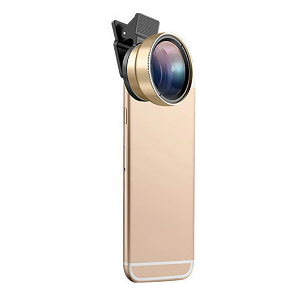 2 in 1 Universal Lens 0.45X Wide Angle+12.5X Macro Lens HD Phone Camera Lens For iPhone Xiaomi Samsung LG: Golden