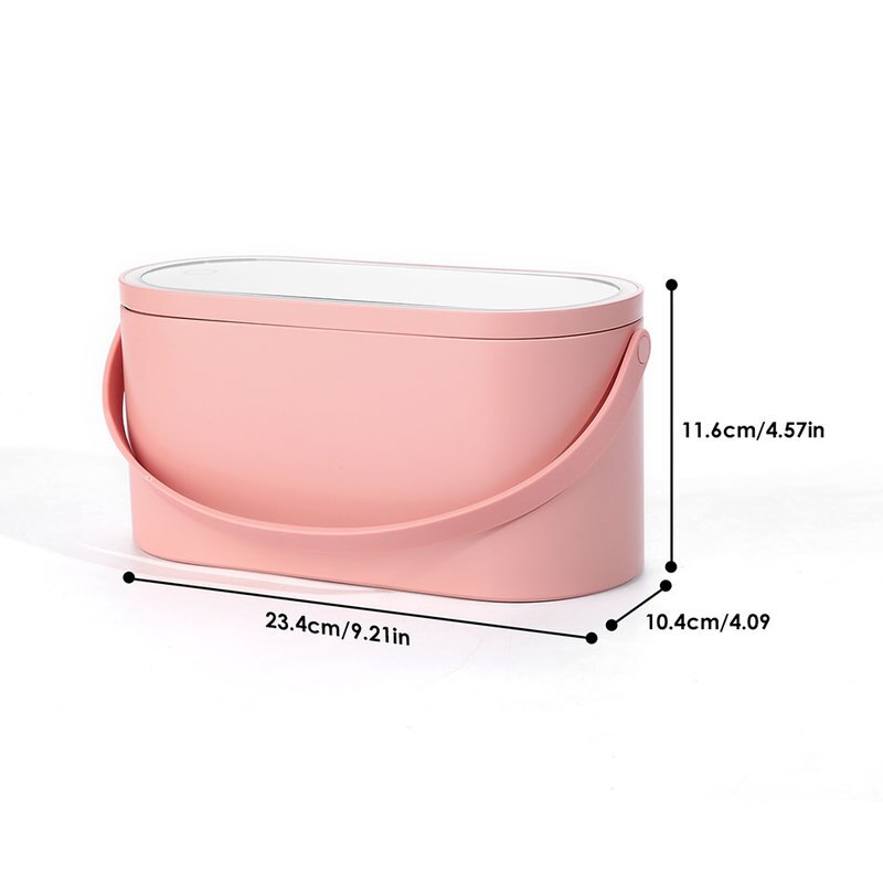 LED Makeup Mirror Cosmetic Box LED Touch Screen Illuminated Makeup Mirror Travel Makeup Mirror Portable Cosmetic Storage Box
