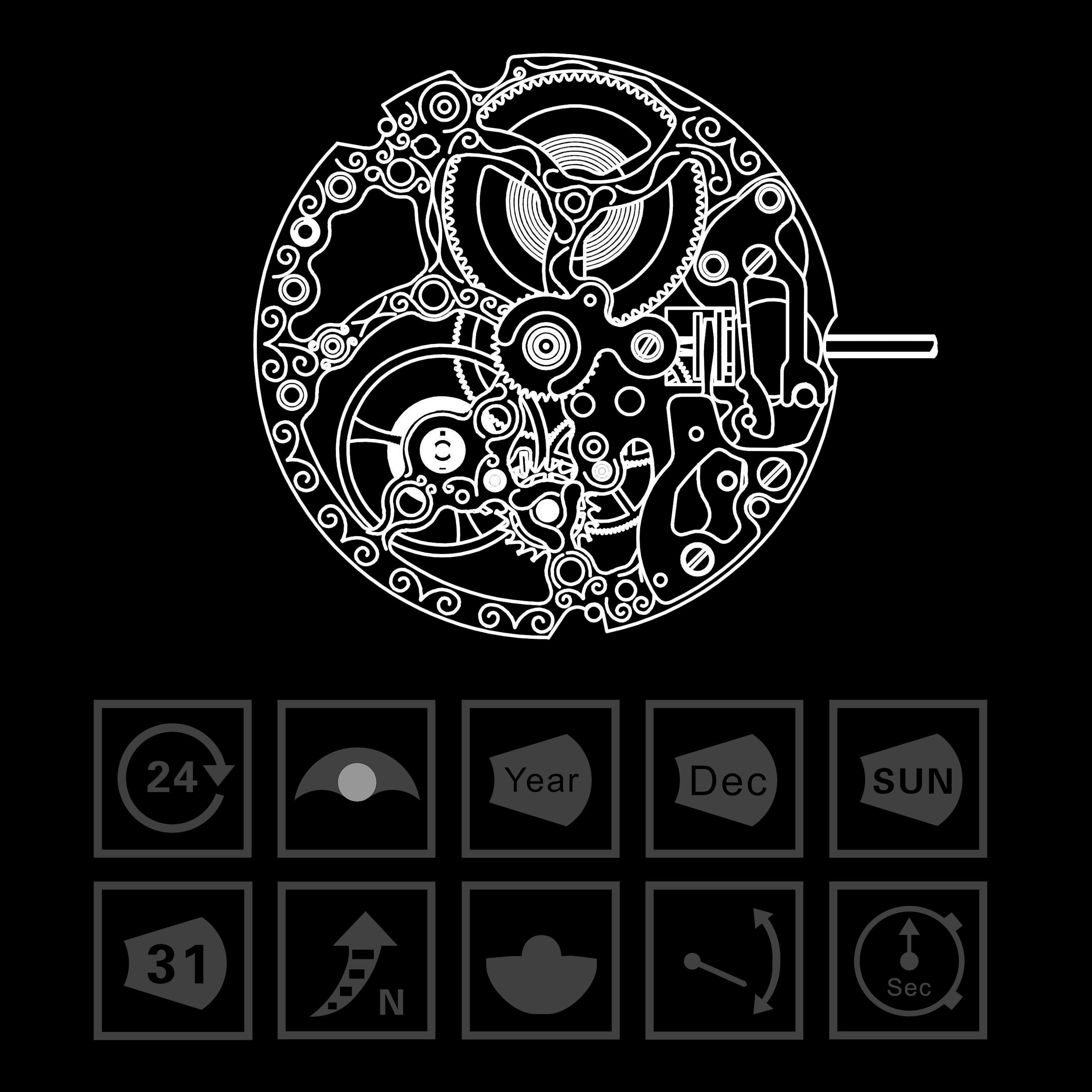 Meeuw Beweging Officiële Echte Originele Automatische Beweging 1601K1