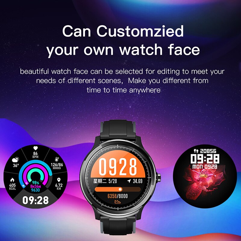 LIGE nouvelle montre intelligente plein écran tactile IP68 étanche fréquence cardiaque moniteur de pression artérielle Sport smartwatch information rappel