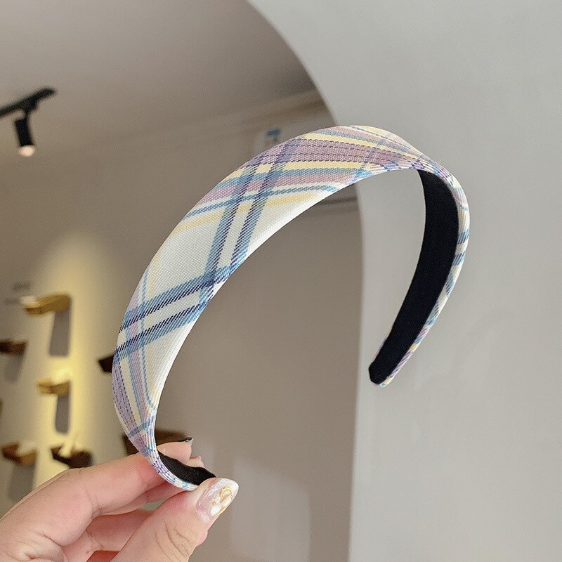 Vintage cuadros cintas encuentro aro del pelo de las mujeres Tiara para la cabeza banda diadema accesorios coreano dulce diadema: 4