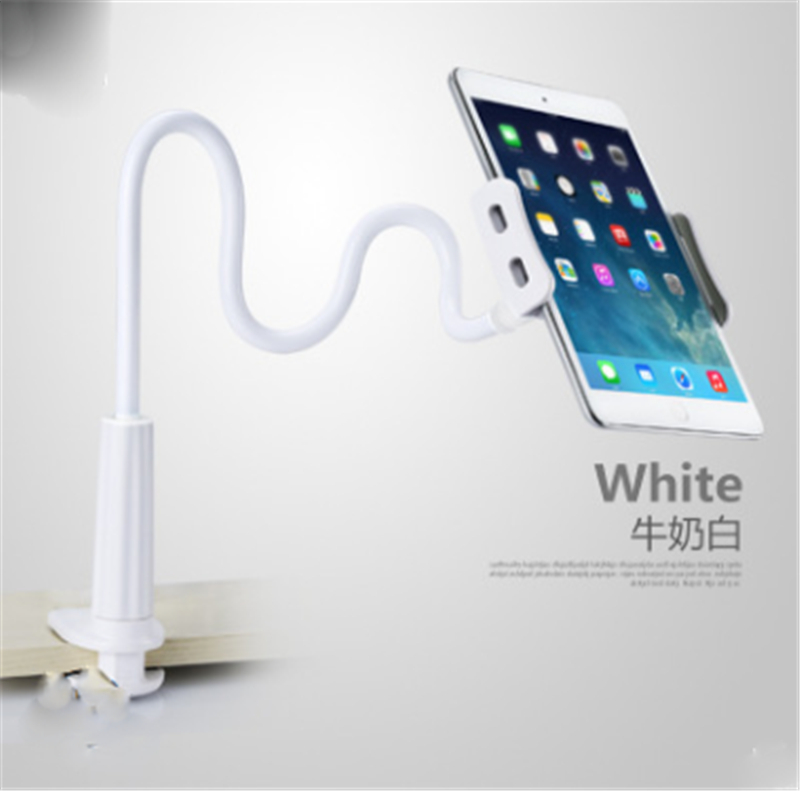 tablet holder for Ipad Samsung Xiaomi Flexible Long Arm Tablet stand Holder Desktop desk Bed Lazy Bracket 360 degree Rotating: White