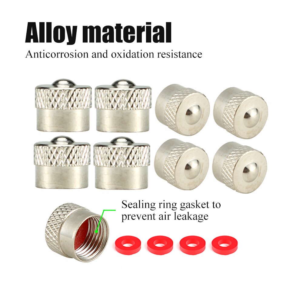 AUTCOAT 4/8Pcs Cuivre Fendue Fente Bouchon de Valve Avec Retrait de Noyau de Valve, Valve De Pneu D&#39;air Cache-Poussière Bouchon de Potence