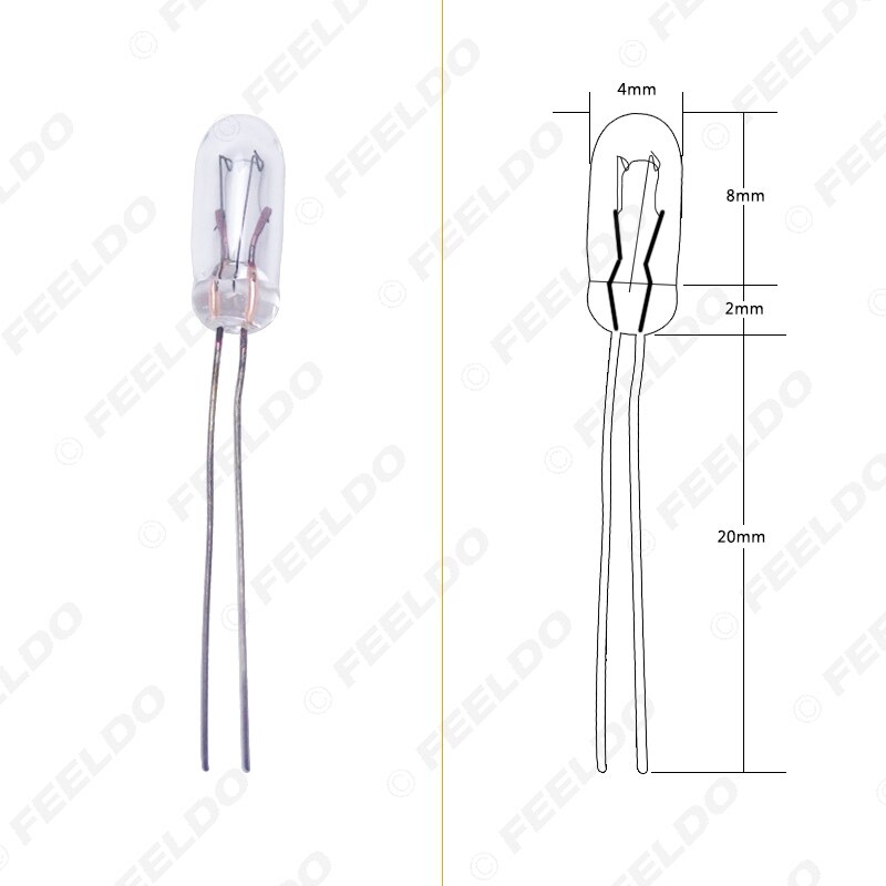 FEELDO 10pcs Car T4 12V 1W Halogen Bulb External Halogen Lamp Replacement Dashboard Bulb Light #MX2696